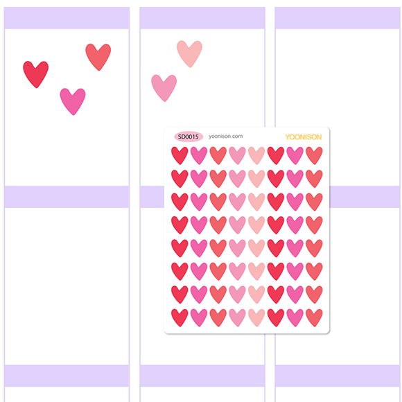 HEART LOVE RED PINK PLANNER STICKERS SD0015