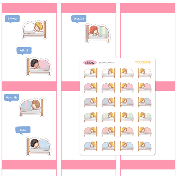BED TIME NAP SLEEPING SELF CARE PLANNER STICKERS SBE002