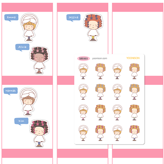 HAIR SALON APPOINTMENT HAIRCUT SELF CARE PLANNER STICKERS SBE003