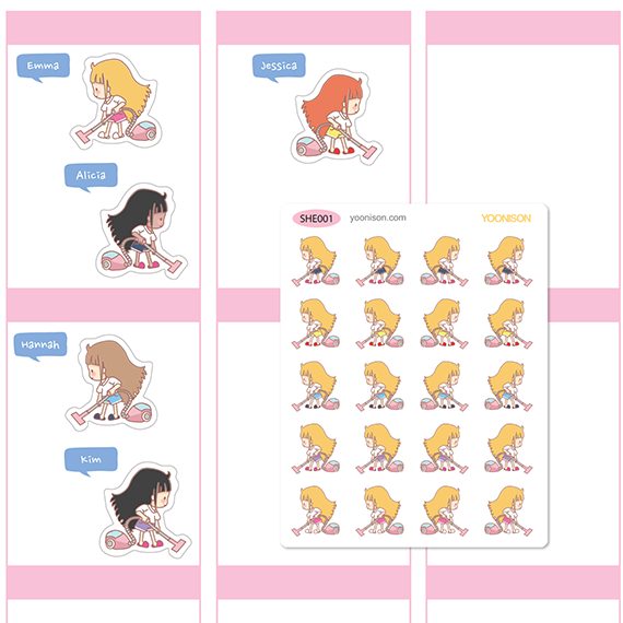 CLEANING VACUUM HOUSEWORK CHORES PLANNER STICKERS SHE001